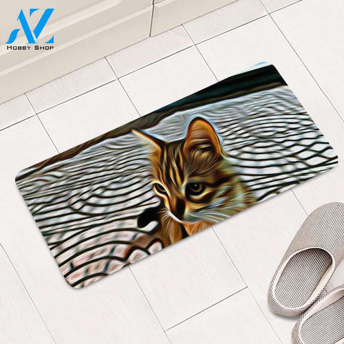 Painting Beautiful Cat Rectangular Doormat