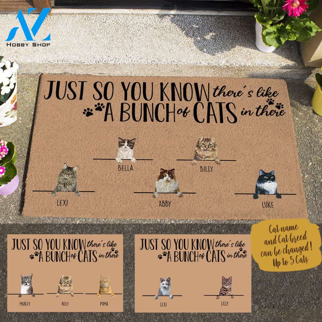 Painting Cat , Just So You Know There's Like A Bunch Of Cats In There Personalized Doormat HQ