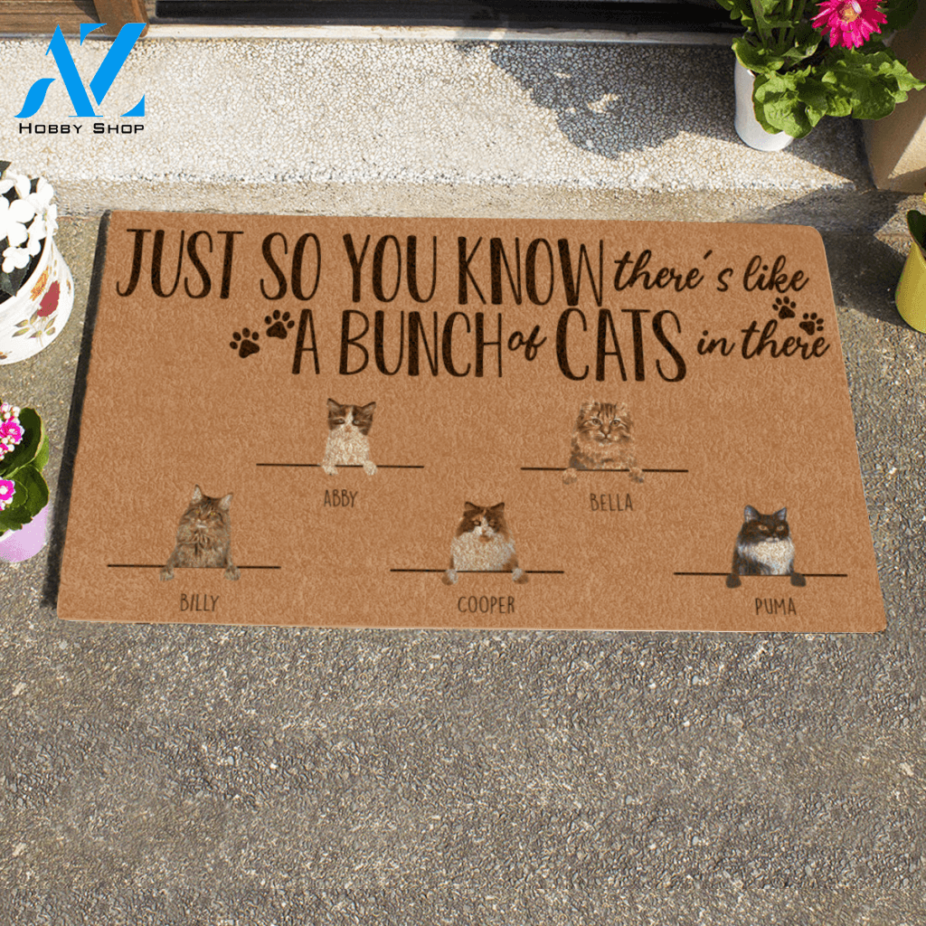 Painting Cat , Just So You Know There's Like A Bunch Of Cats In There Personalized Doormat HQ