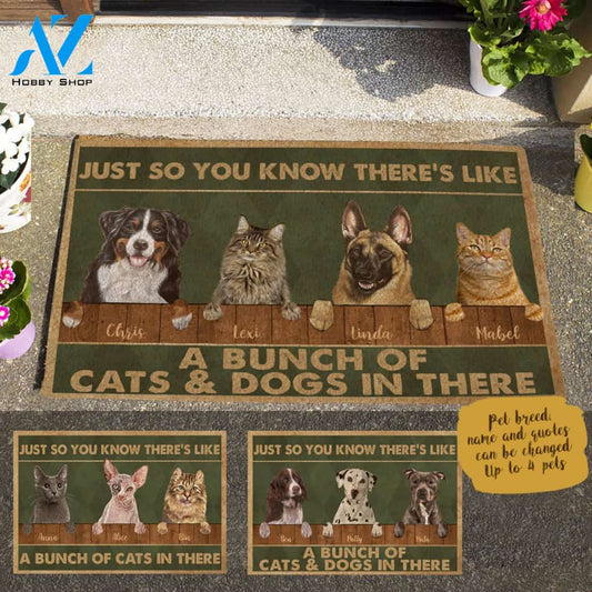 Painting Dog And Cat , Just So You Know There's Like a Bunch Of Dogs And Cats In There Personalized Doormat HQ