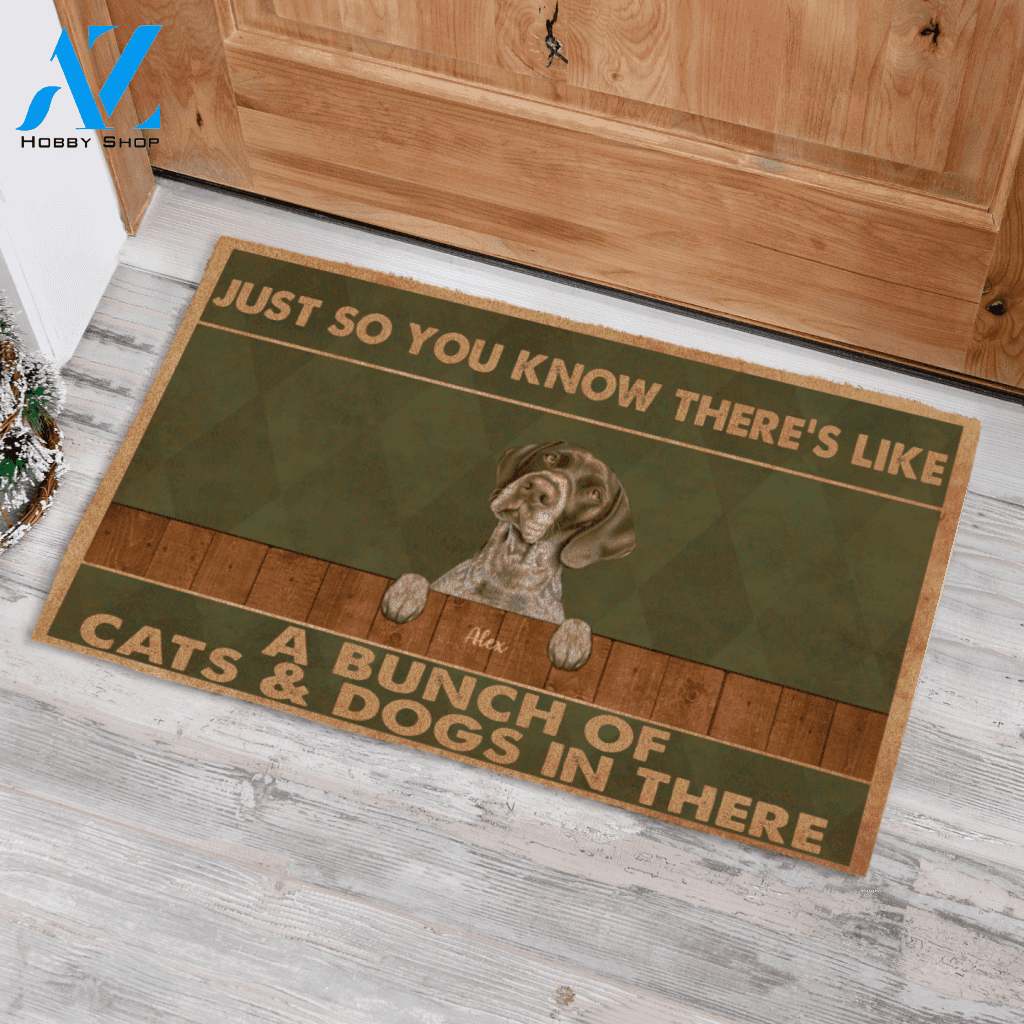 Painting Dog And Cat , Just So You Know There's Like a Bunch Of Dogs And Cats In There Personalized Doormat HQ