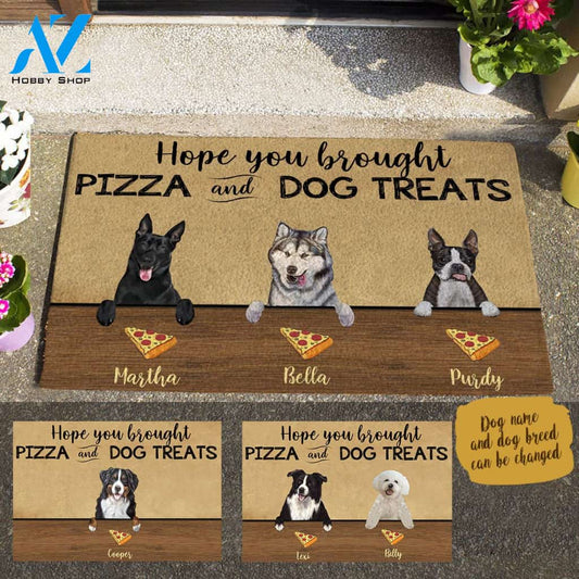 Painting Dog, Hope You Brought Pizza And Dog Treats Personalized Doormat, TV