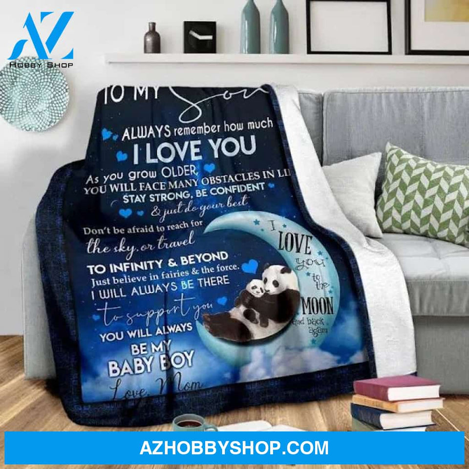 Panda Blanket Gifts For Son Birthday - Moms Presents for Baby Boy Fleece Blanket Quilting