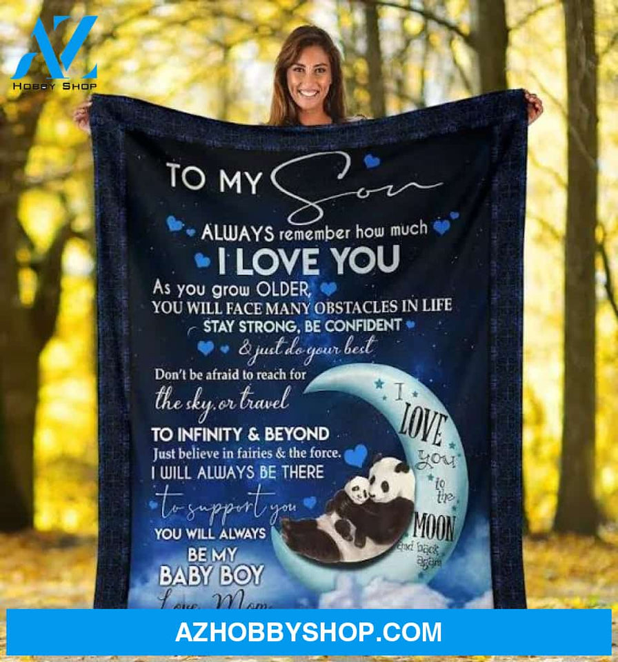 Panda Blanket Gifts For Son Birthday - Moms Presents for Baby Boy Fleece Blanket Quilting