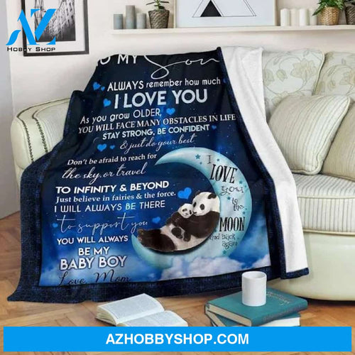 Panda Blanket Gifts For Son Birthday - Moms Presents for Baby Boy Fleece Blanket Quilting