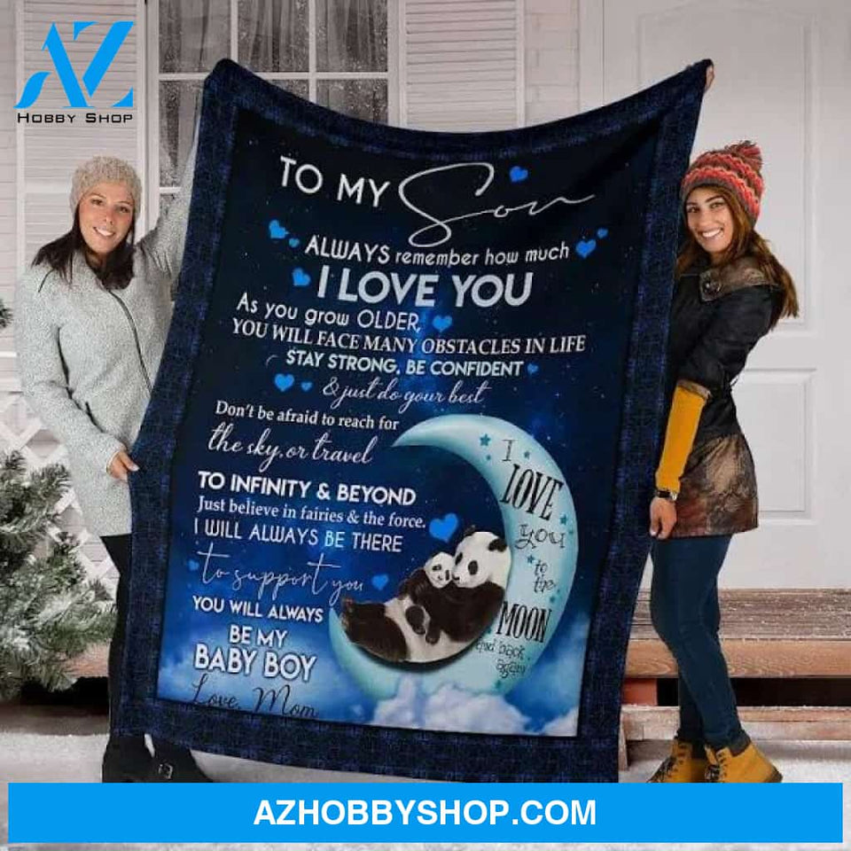 Panda Blanket Gifts For Son Birthday - Moms Presents for Baby Boy Fleece Blanket Quilting