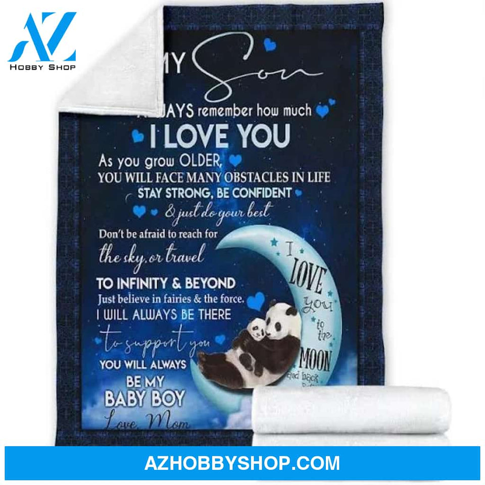 Panda Blanket Gifts For Son Birthday - Moms Presents for Baby Boy Fleece Blanket Quilting