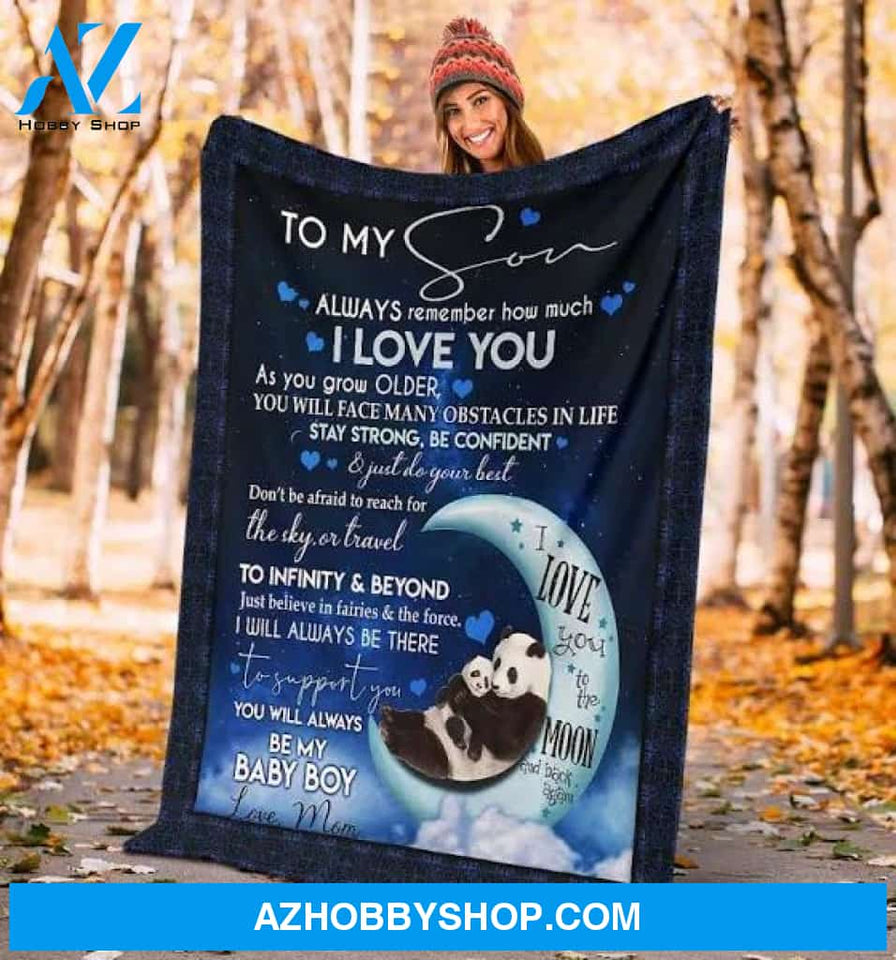 Panda Blanket Gifts For Son Birthday - Moms Presents for Baby Boy Fleece Blanket Quilting