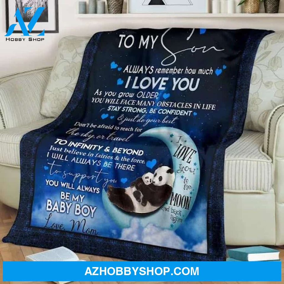 Panda Blanket Gifts For Son Birthday - Moms Presents for Baby Boy Fleece Blanket Quilting