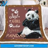 Panda Blanket, Just A Girl Who Loves Pandas