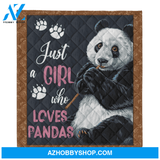 Panda Blanket, Just A Girl Who Loves Pandas Throw Sherpa Fleece Blanket