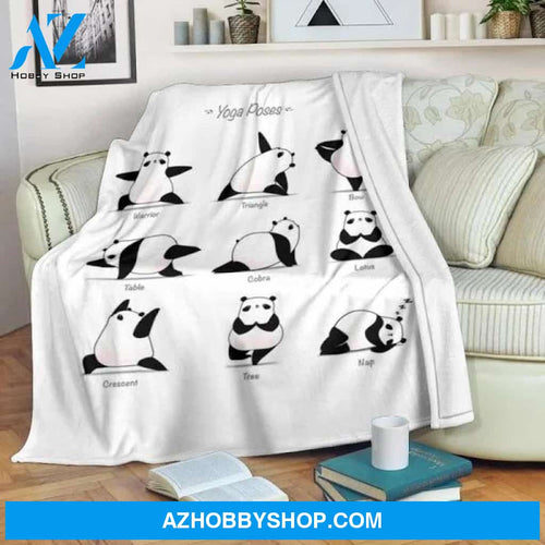 Panda Blanket, Yoga Poses Cute Panda Blanket Gift For Panda Lovers