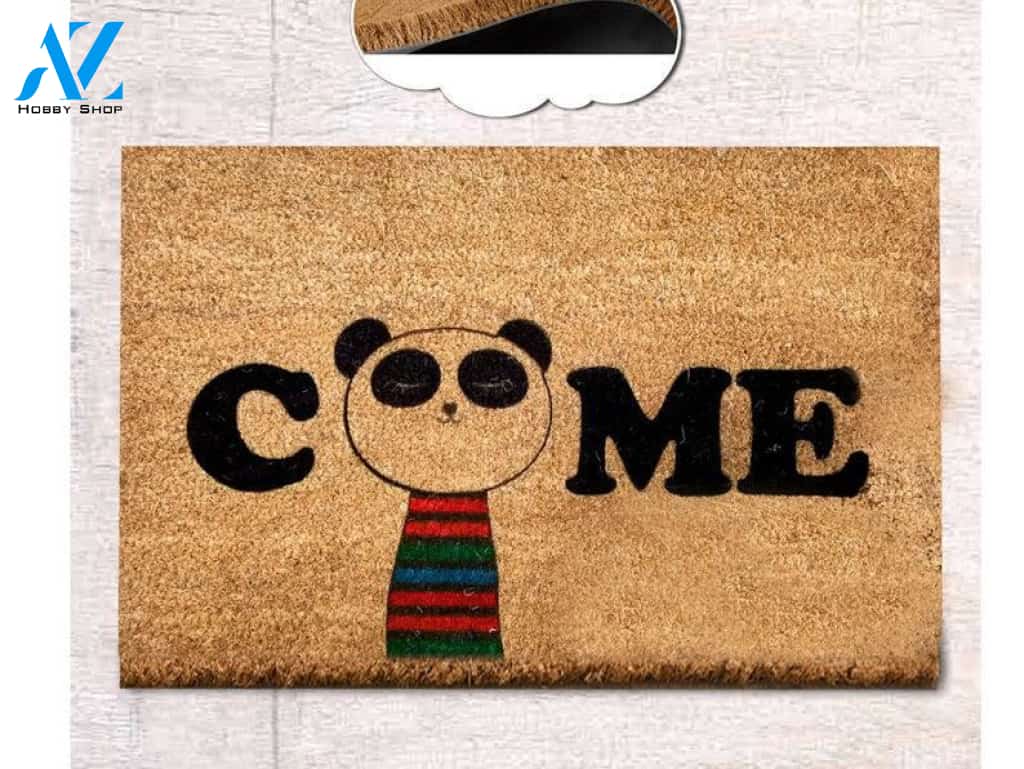 Panda Come Doormat,Home decor, New home mat, Animal doormat, Housewarming Gifts,Welcome Doormat,Front Door,Animal Doormat,Funny Doormat