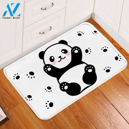 Panda Paw Prints Door Mat