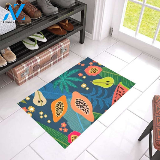 Papaya And Pear Fruit Doormat Welcome Mat Housewarming Gift Home Decor Funny Doormat Gift Idea For Fruit Lovers Gift For Friend