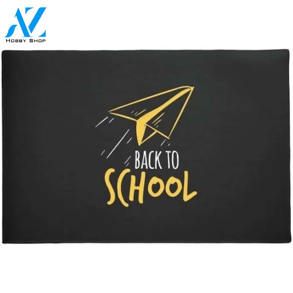 Paper Plane Back To School Funny Indoor And Outdoor Doormat Warm House Gift Welcome Mat Birthday Gift For Kids Student Class Teacher School