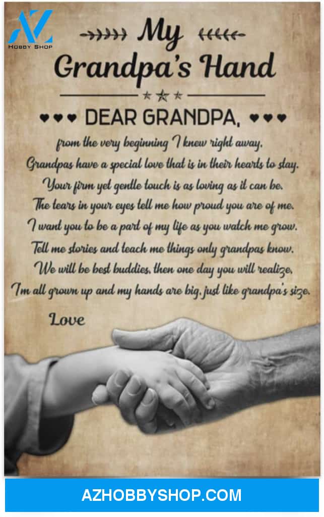 Paper Poster To My Grandfather - Gifts For Grandpa'S - My Grandpa Hand Dear Grandpa