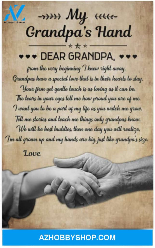 Paper Poster To My Grandfather - Gifts For Grandpa'S - My Grandpa Hand Dear Grandpa