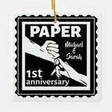 Paper Traditional 1St Wedding Anniversary Ceramic Ornament