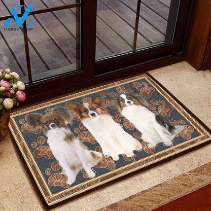 Papillon Flower Paw - Dog Doormat | Welcome Mat | House Warming Gift