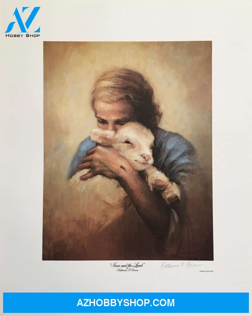 Top #15 Parchment Jesus And The Lamb Canvas And Poster, Wall Decor Visual Art