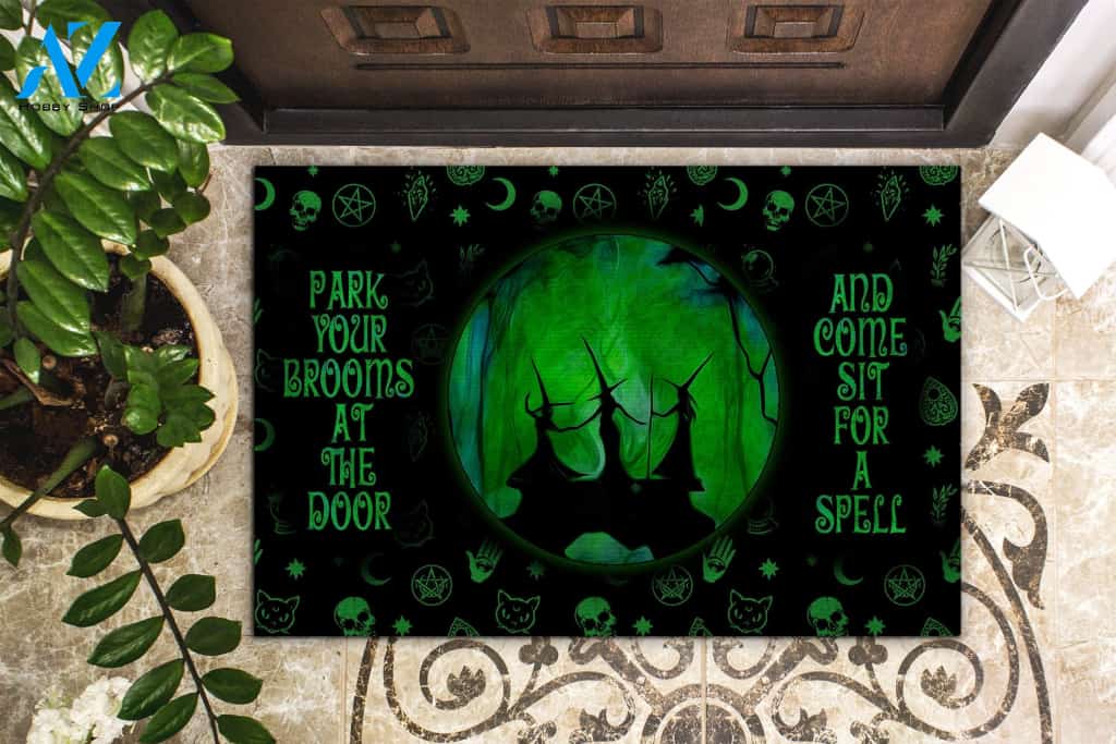 Park Your Broom At The Door Witch Printed Doormat Home Decor