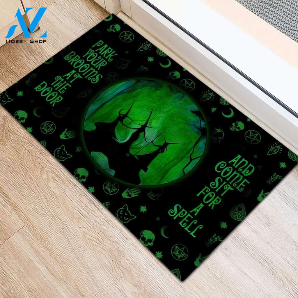 Park Your Broom At The Door Witch Printed Doormat Home Decor