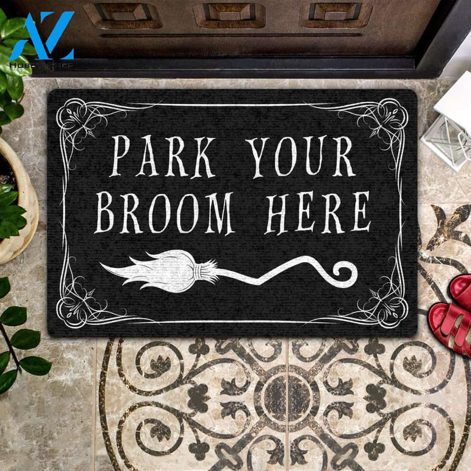 Park Your Broom Here All Over Printing Doormat | Welcome Mat | House Warming Gift
