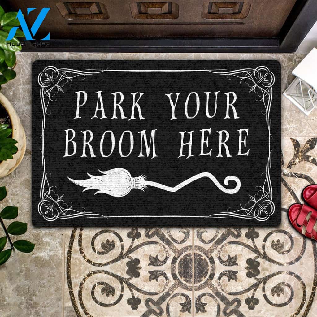Park Your Broom Here Doormat Welcome Mat House Warming Gift Home Decor Funny Doormat Gift Idea