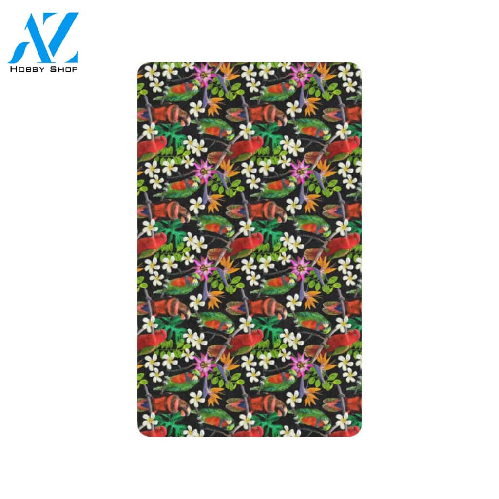 Parrot Design Print Rubber Doormat