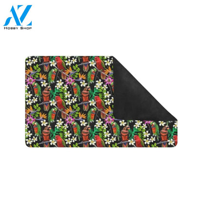 Parrot Design Print Rubber Doormat