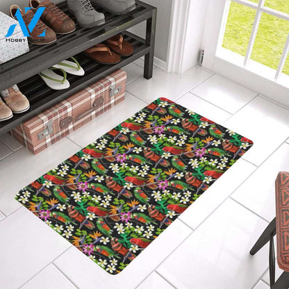 Parrot Design Print Rubber Doormat