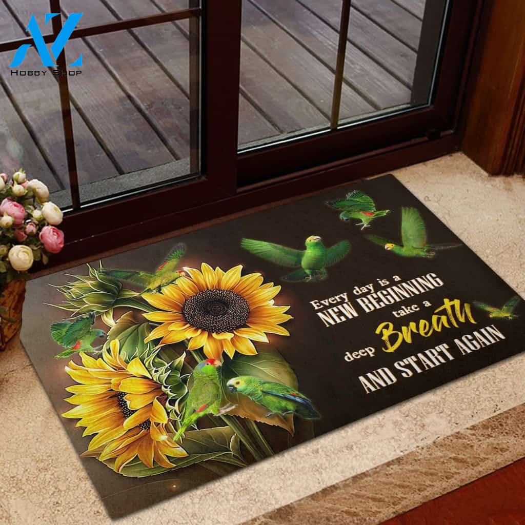 Parrot Every Day Is A New Beginning Doormat