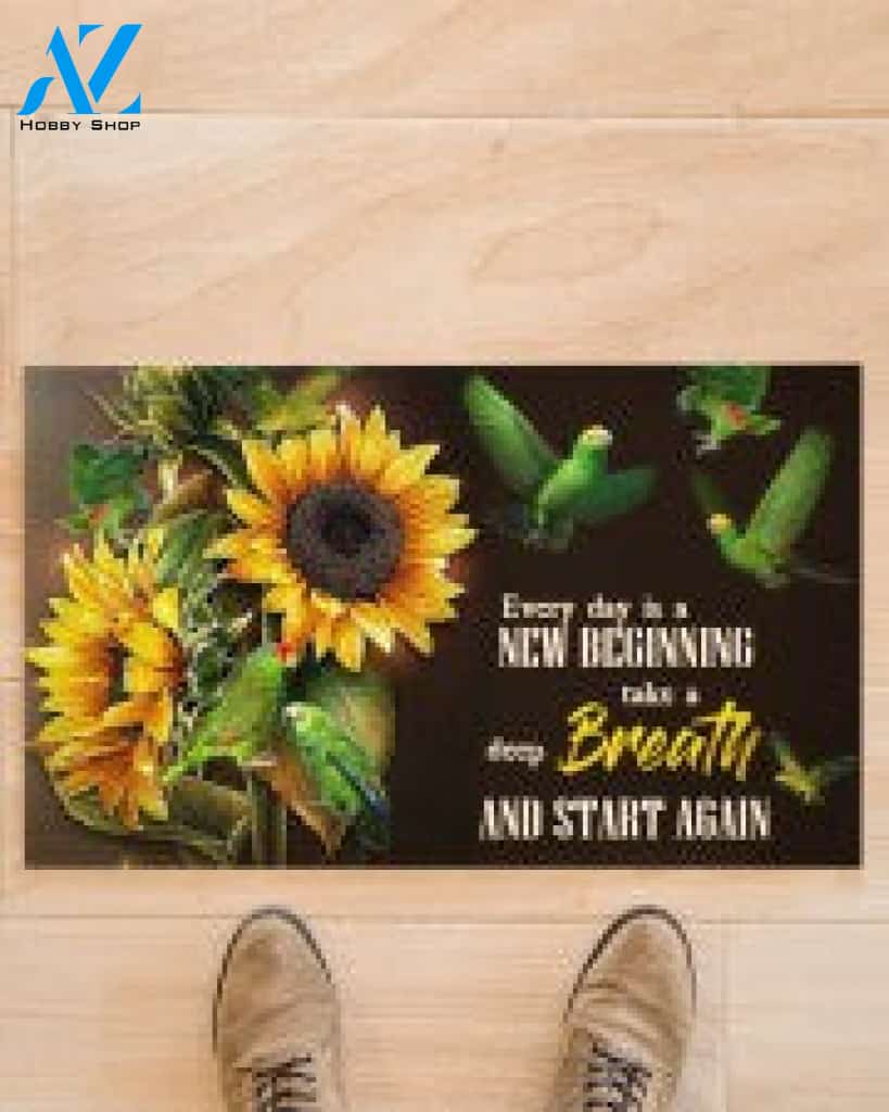 Parrot New Beginning And Start Again Doormat