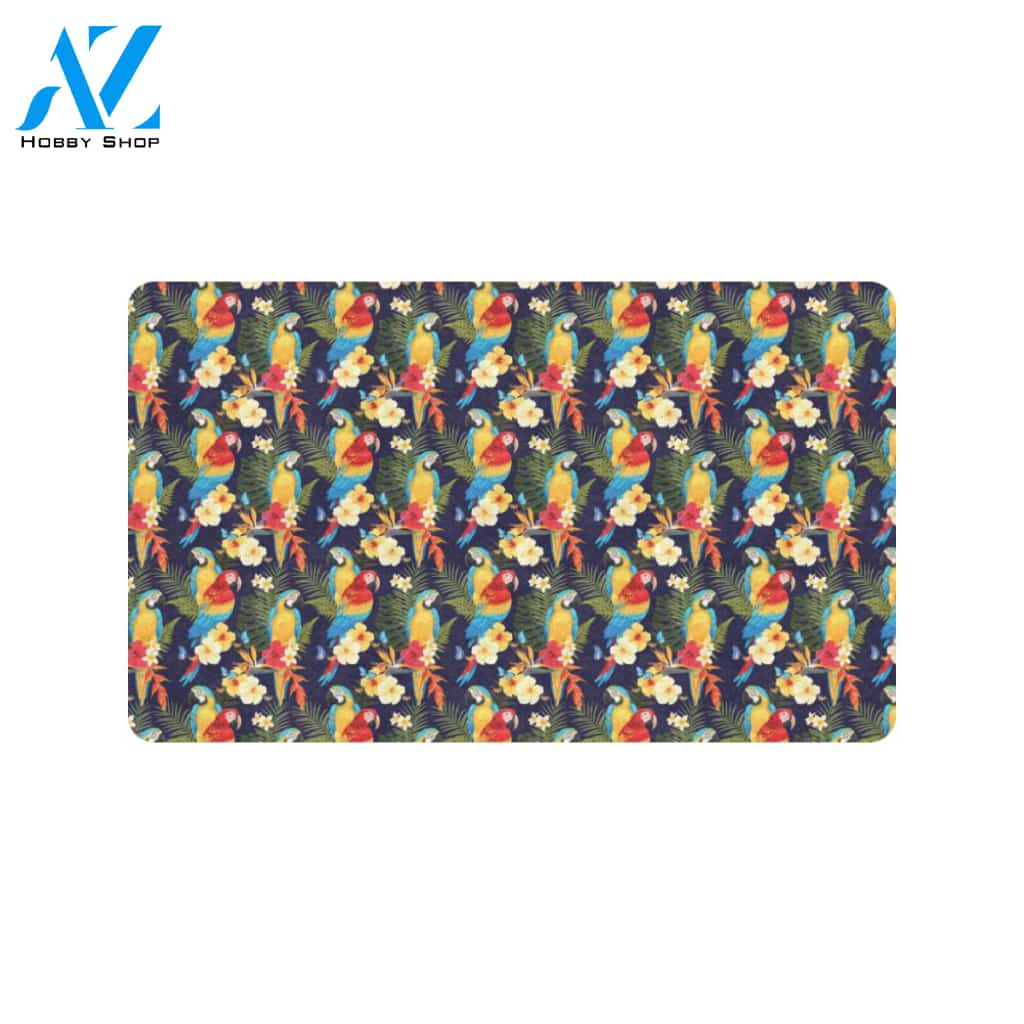 Parrot Themed Design Rubber Doormat