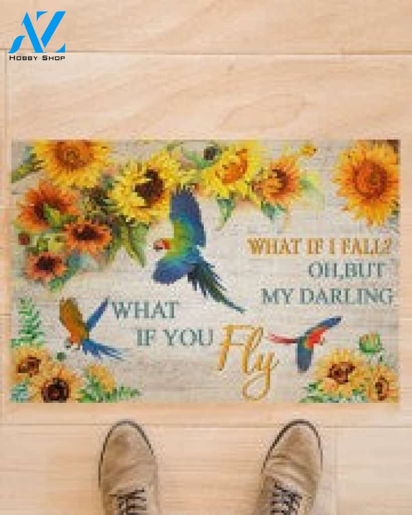 Parrot What If Fall Oh But My Darling What If You Fly Doormat