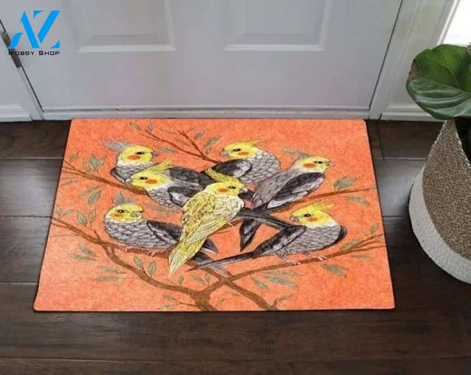 Parrots On Tree Branches Indoor And Outdoor Doormat Warm House Gift Welcome Mat Gift For Friend Family