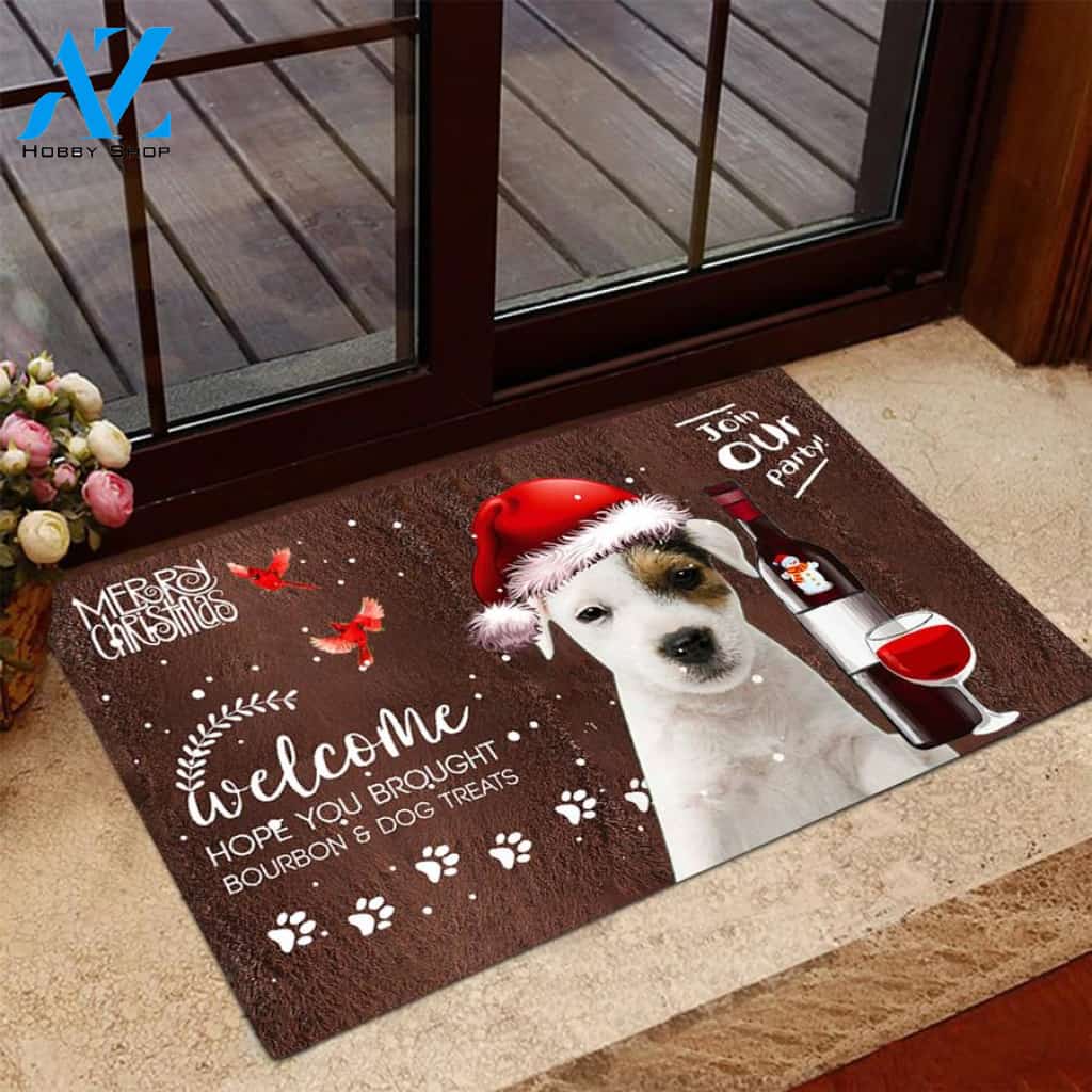 Parson Russell Terrier Join Our Party Christmas Doormat