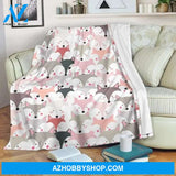 Pattern Print Fox Blanket