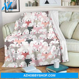 Pattern Print Fox Blanket