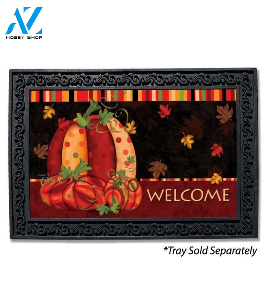 Patterned Pumpkin Welcome Doormat - 18" x 30"