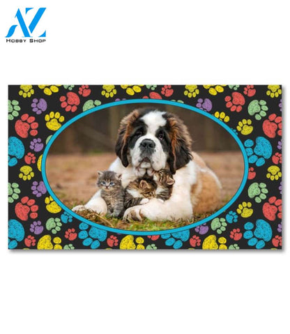 Paw Print Portrait I Photo Doormat - 18" x 30"
