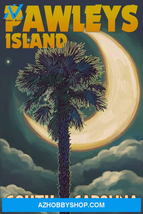 Pawleys Island South Carolina Palmetto Moon And Palm