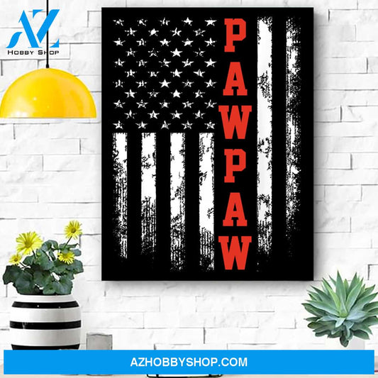 Pawpaw Gift America Flag Christmas Gift For Men Father Dad Canvas Print Wall Art - Matte Canvas