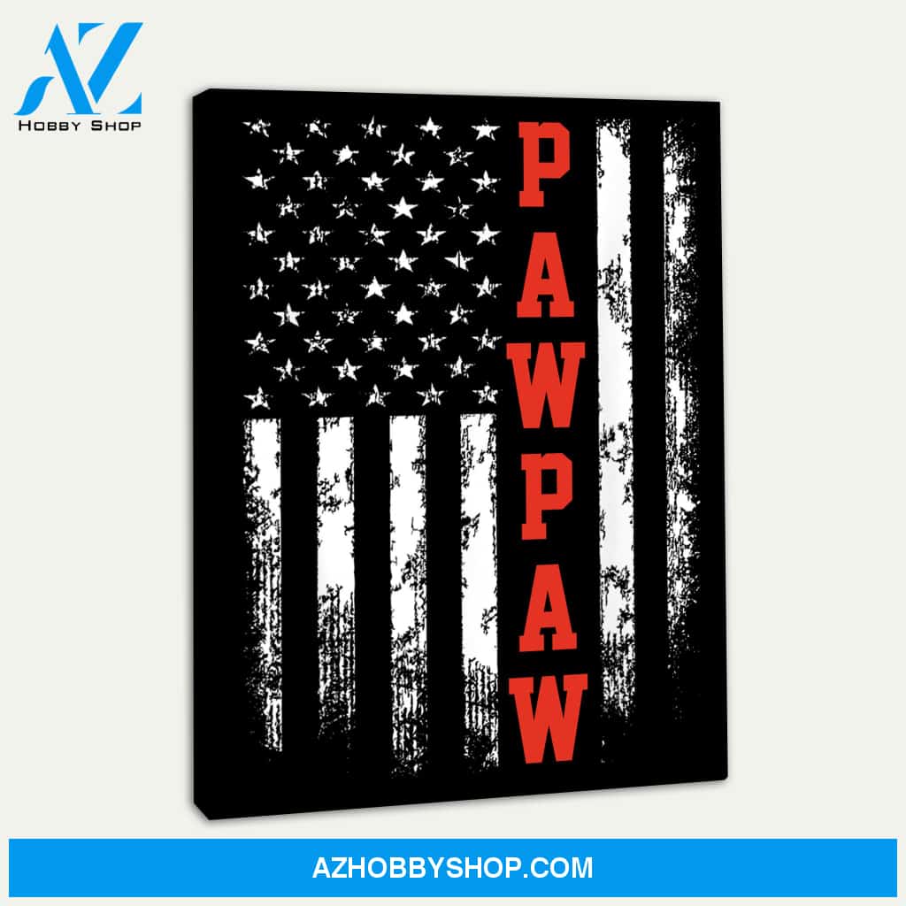 Pawpaw Gift America Flag Christmas Gift For Men Father Dad Canvas Print Wall Art - Matte Canvas