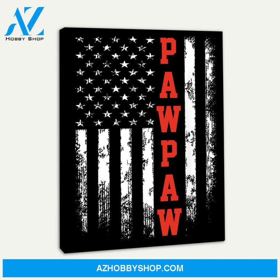 Pawpaw Gift America Flag Christmas Gift For Men Father Dad Canvas Print Wall Art - Matte Canvas