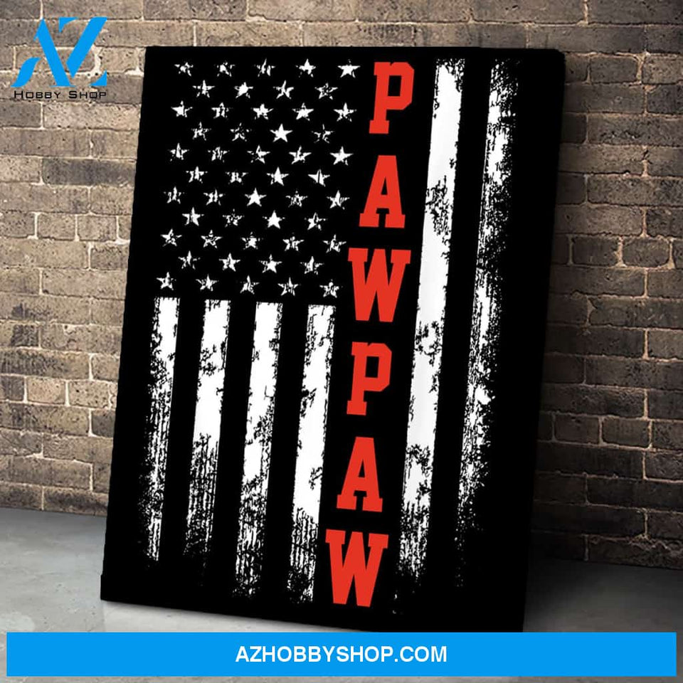 Pawpaw Gift America Flag Christmas Gift For Men Father Dad Canvas Print Wall Art - Matte Canvas