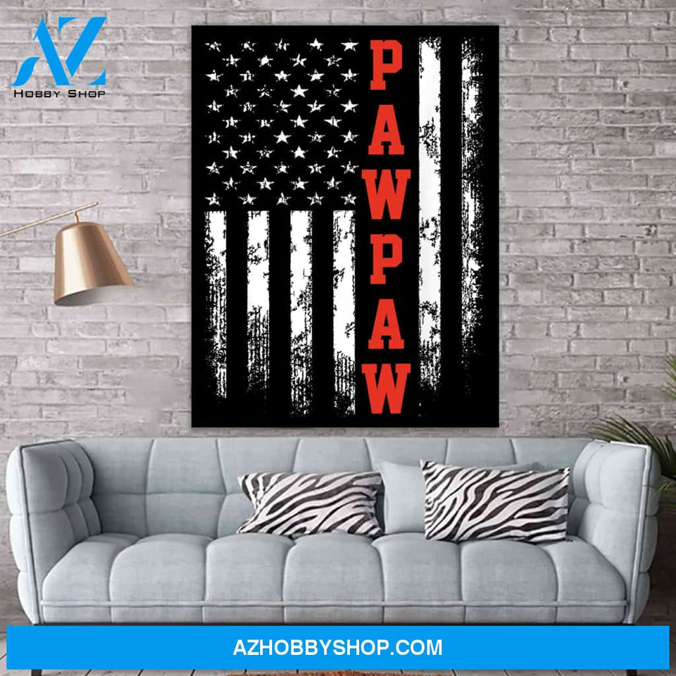 Pawpaw Gift America Flag Christmas Gift For Men Father Dad Canvas Print Wall Art - Matte Canvas
