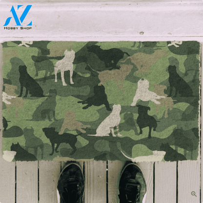 PB Camo Funny Indoor And Outdoor Doormat Warm House Gift Welcome Mat Birthday Gift For Dog Lovers