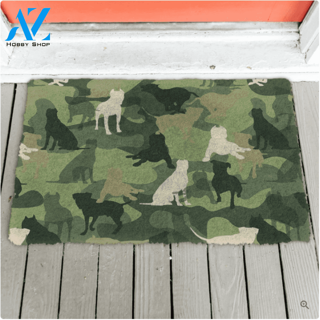PB Camo Funny Indoor And Outdoor Doormat Warm House Gift Welcome Mat Birthday Gift For Dog Lovers